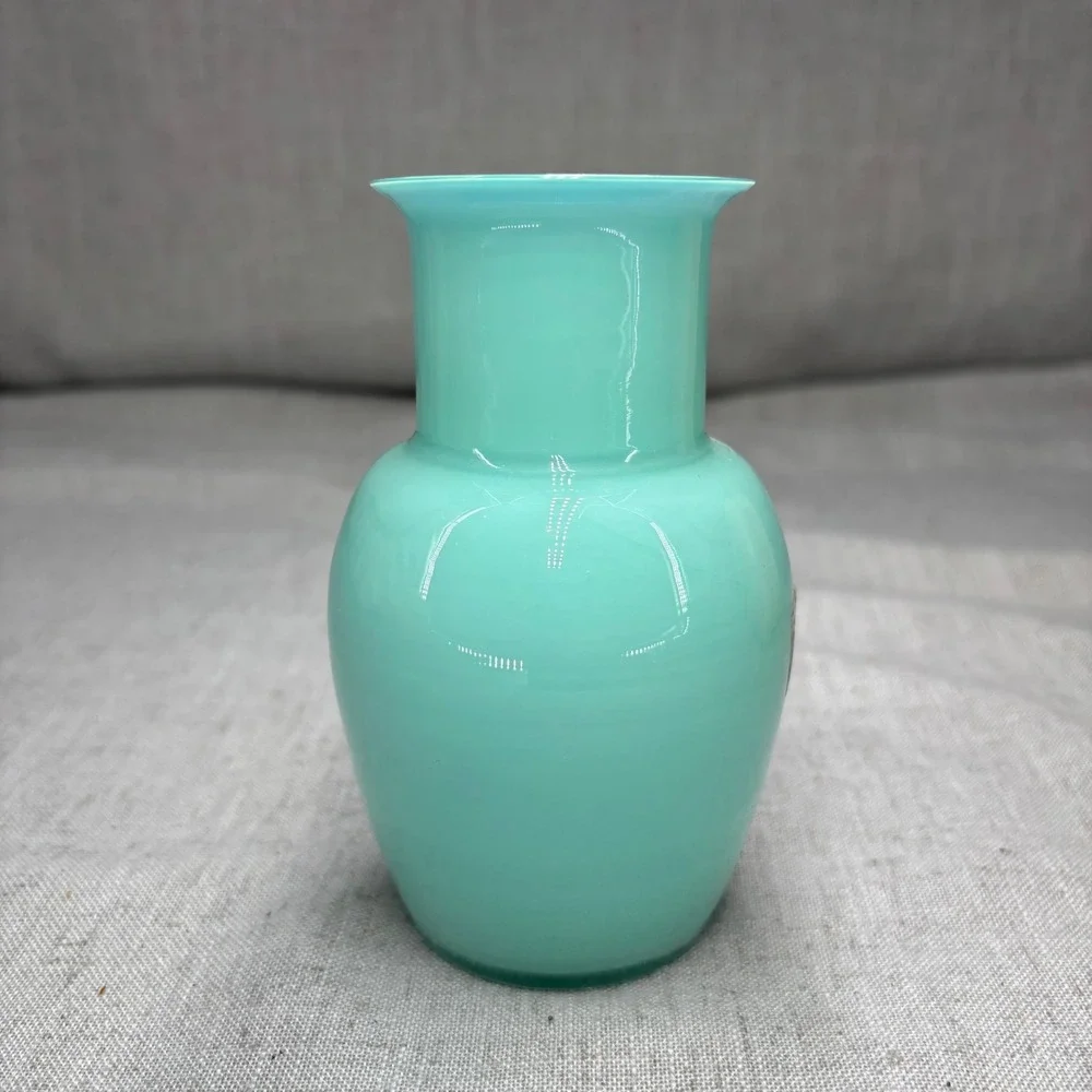 Carlo Moretti Murano Glass Vase Turquoise Blue 2 Color Made In Italy MCM 5